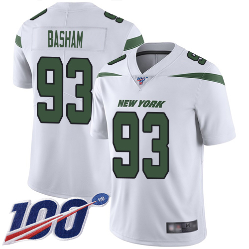 New York Jets Limited White Men Tarell Basham Road Jersey NFL Football #93 100th Season Vapor Untouchable->new york jets->NFL Jersey